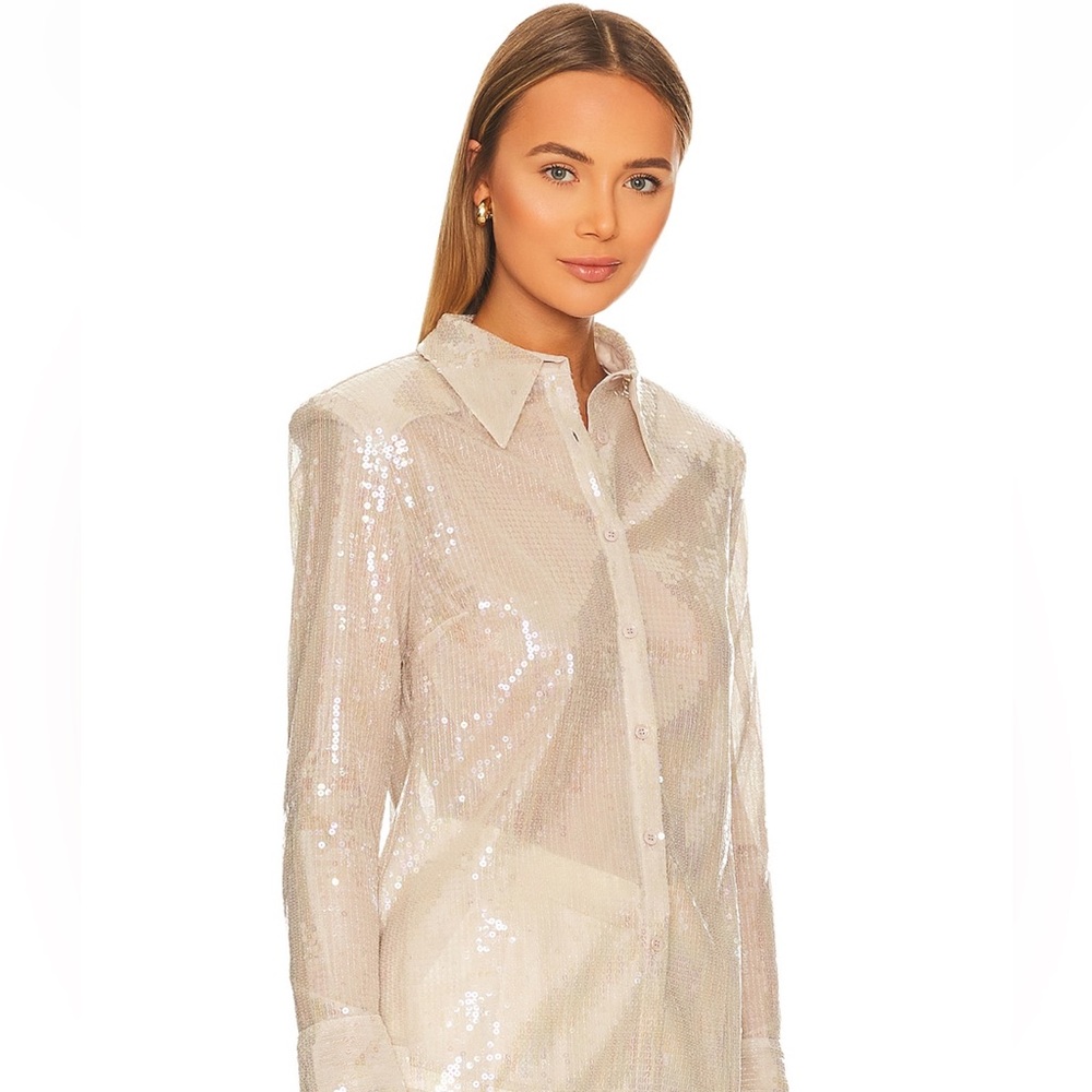Tiffany sequin button down blouse - Picture 2 of 4